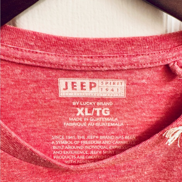 Lucky Brand Jeep Spirit 1941 Cotton/Poly Blend Graphic Heather T-Shirt- Red, XL - Picture 6 of 6
